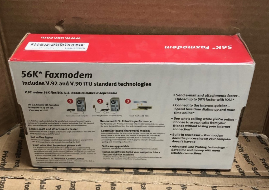 (NEW!) US Robotics 56K Serial Controller Faxmodem USR5686E V.92 V.90