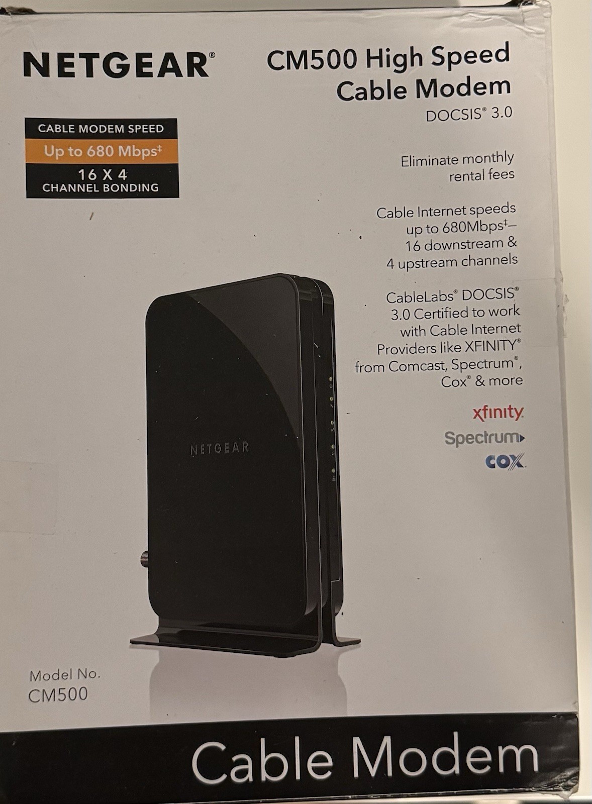 NETGEAR CM500 High Speed Cable Modem DOCSIS 3.0 Up To 680Mbps 16×4 Channel
