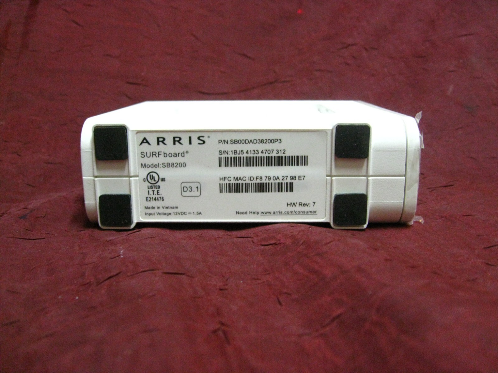 ARRIS SURFboard SB8200 Router DOCSIS 3.1 10 Gbps Cable Modem