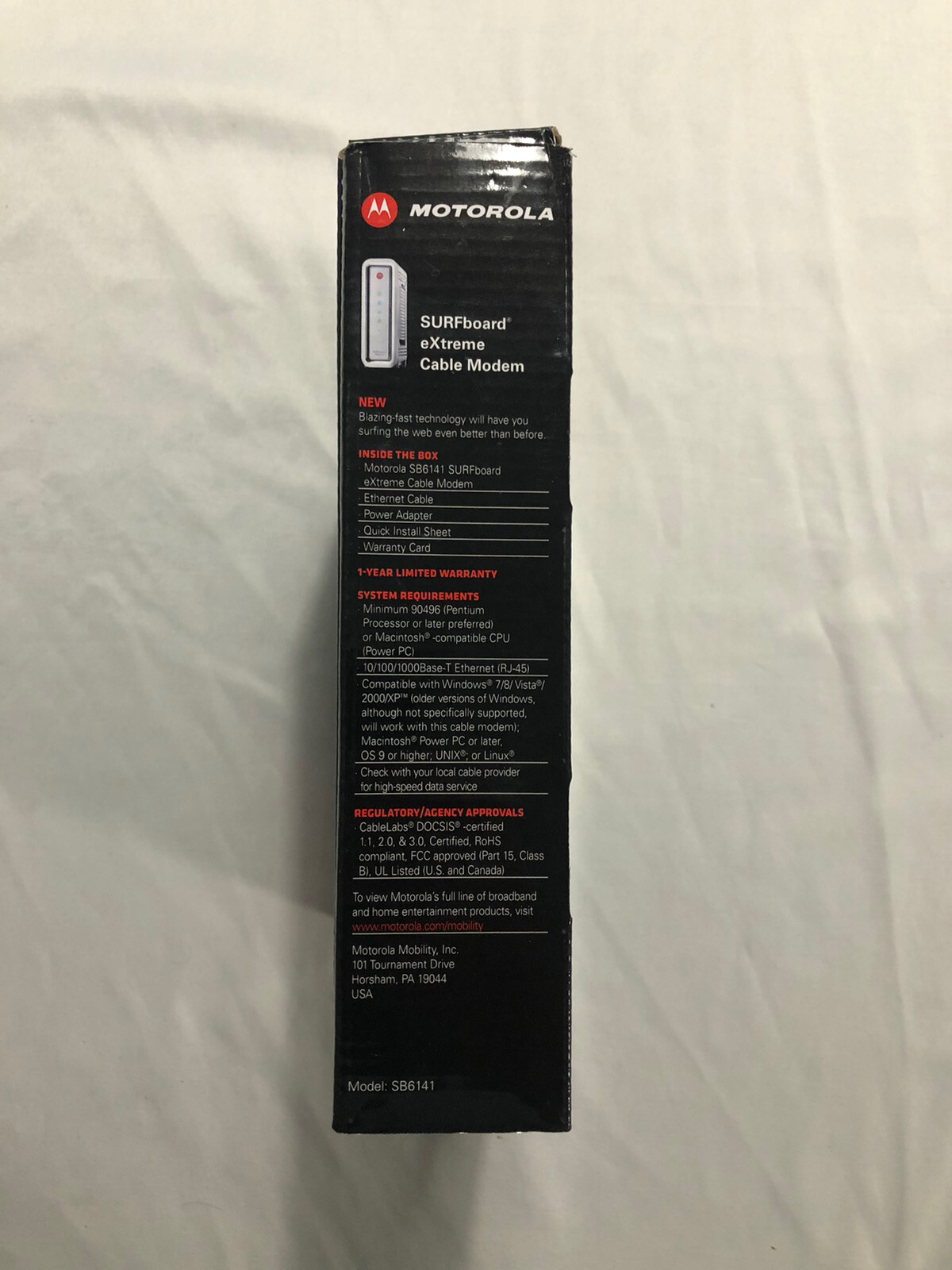 Used Motorola SURFboard EXtreme Cable Modem Model SB6141 with DOCSIS 3.0 -White