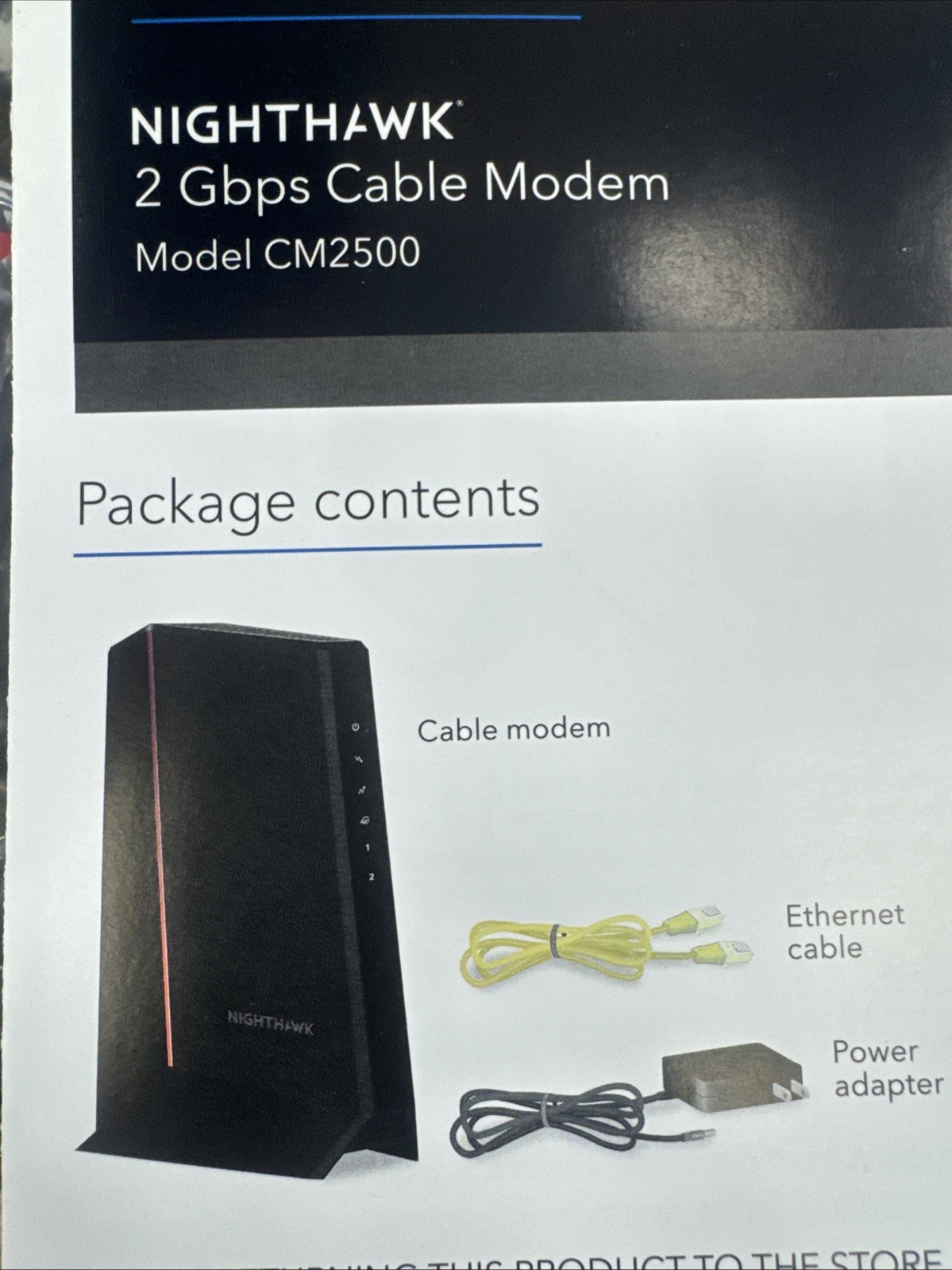 NETGEAR Nighthawk Mid/High-Split 2Gbps Internet Speed Cable Modem CM2500