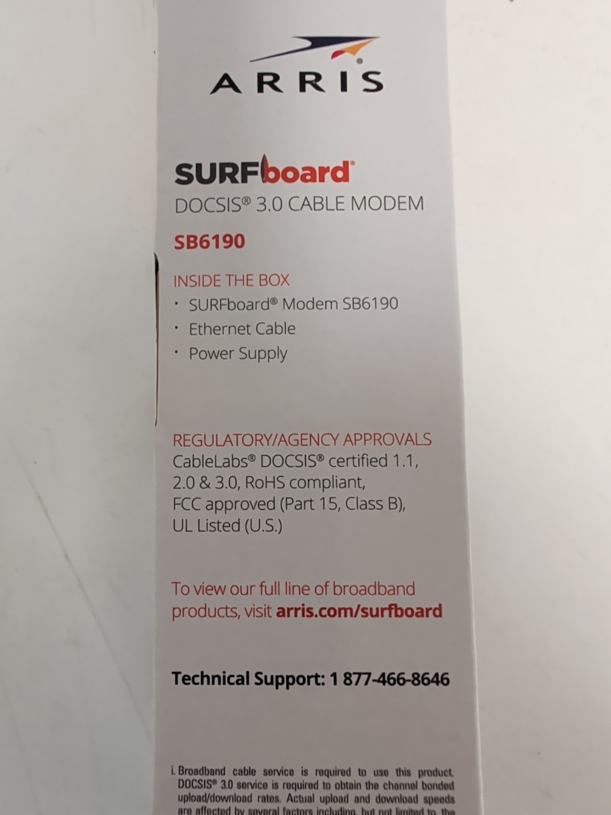 ARRIS SURFboard SB6190 DOCSIS 3.0 1.4 Gbps Cable Modem Xfinity Spectrum Cox