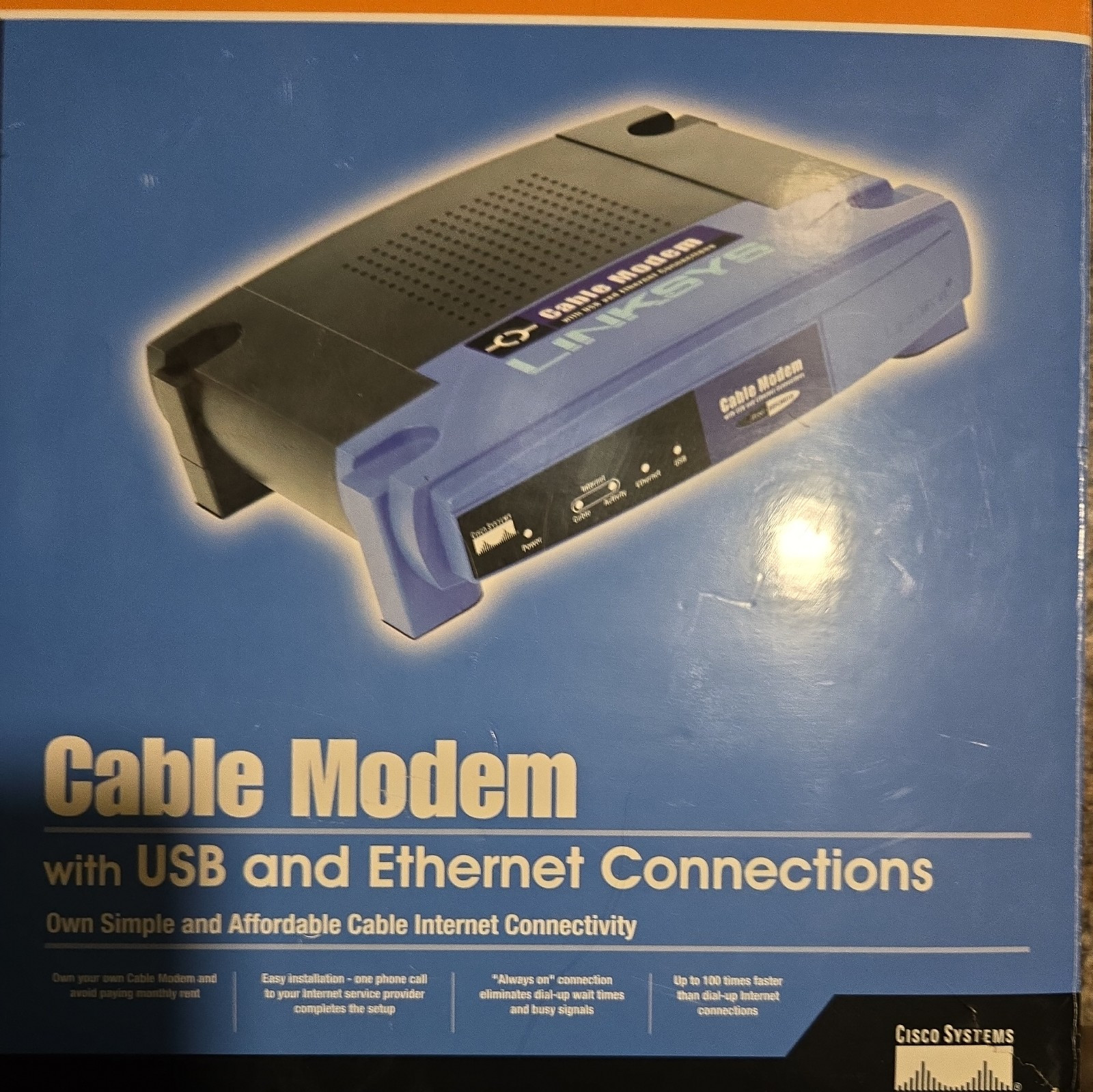 Linksys BEFCMU10 Cable Modem With USB & Ethernet Connections 42.88 Mbps