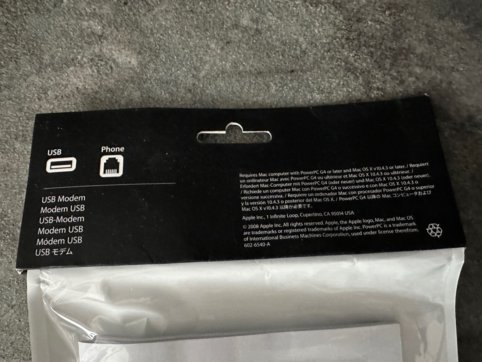 Apple Mac USB External Dial-up Fax Modem Model MA034