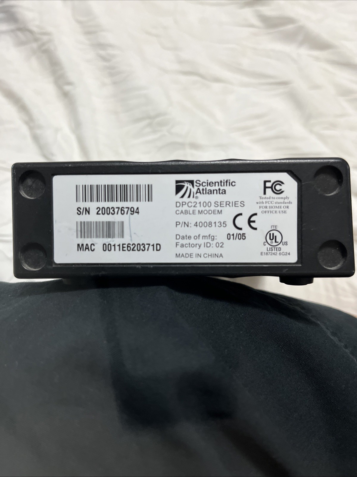 Scientific Atlanta Comcast Cable Modem DPC2100 Series Modem Only