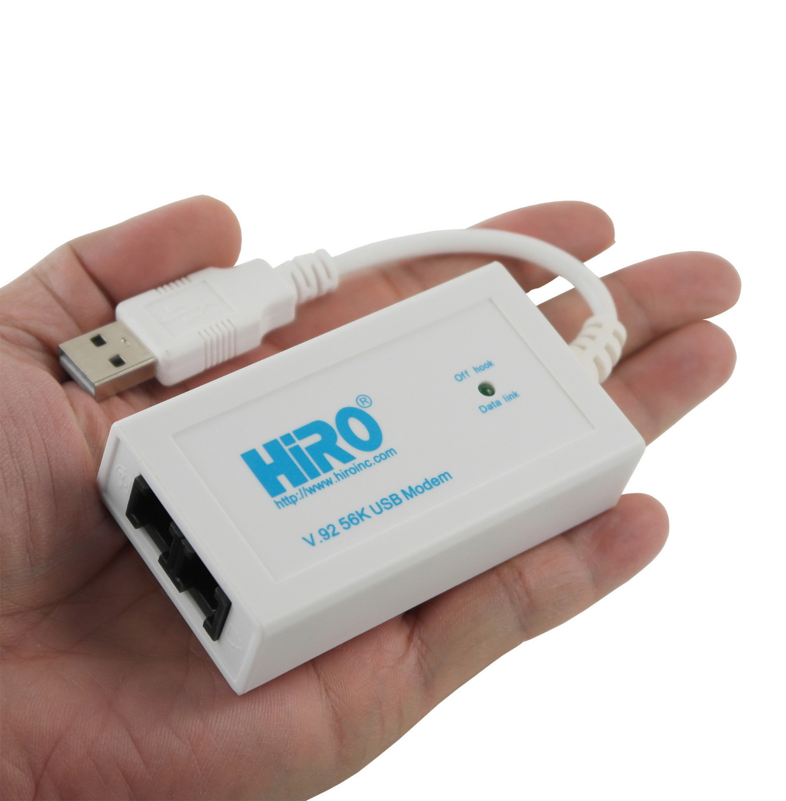 HiRO H50228 V92 56K USB Data Fax Dial Up Modem Dual Port Buzzer Windows 11 10 8