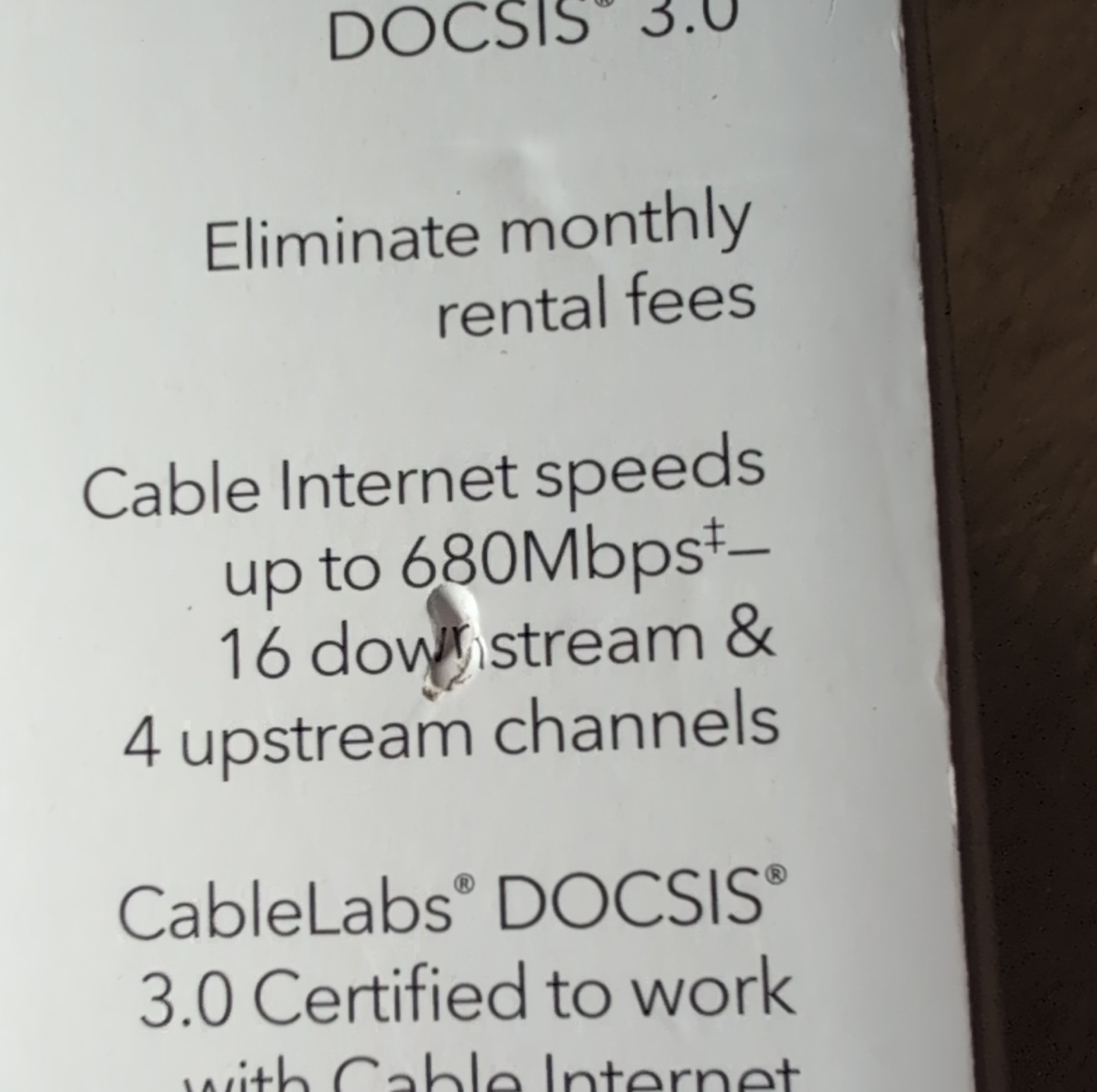 NETGEAR CM500 DOCSIS 3.0 Cable Modem 680Mbps Channel Bonding xfinity Cox