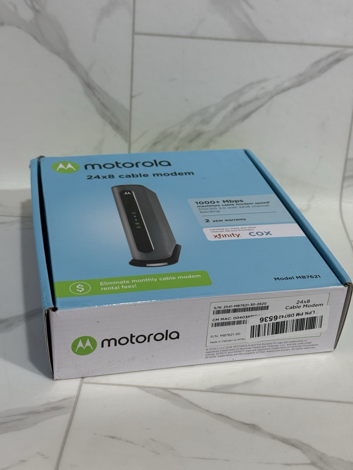 Motorola Modem Cable MB7621 New – Open Box