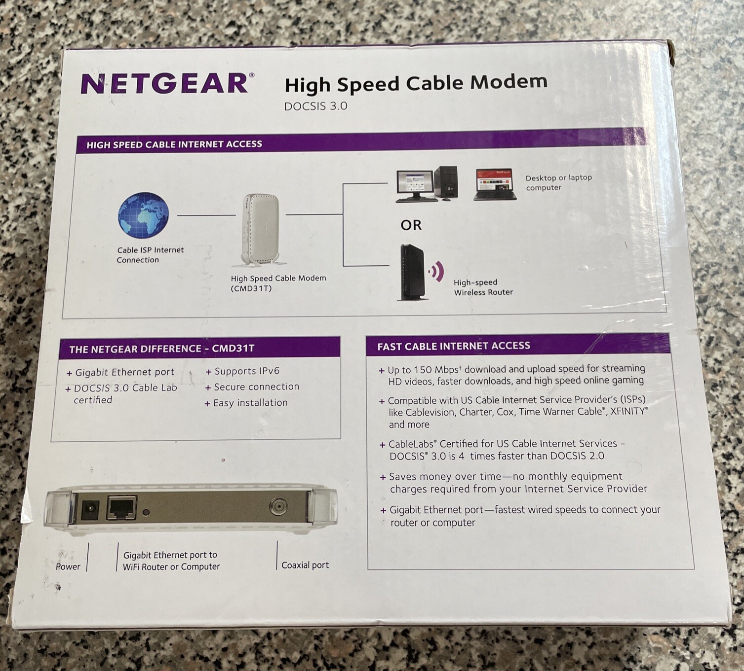 NETGEAR Docsis 3.0 High Speed Cable Modem (NEW)