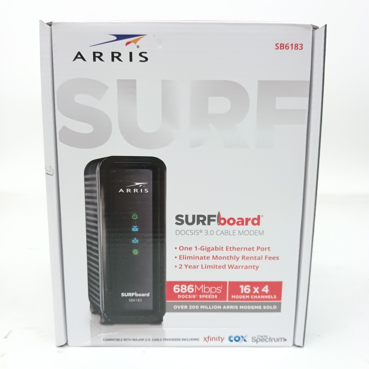 ARRIS SB6183 SURFboard DOCSIS 3.0 Cable Modem 686 Mbps 16×4 Channels