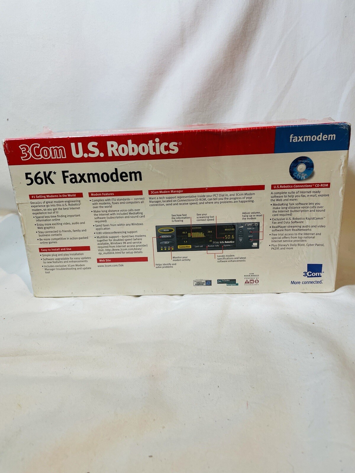 3COM U.S Robotics 5689 56K Faxmodem V.90 56K Standard and X2 Technology