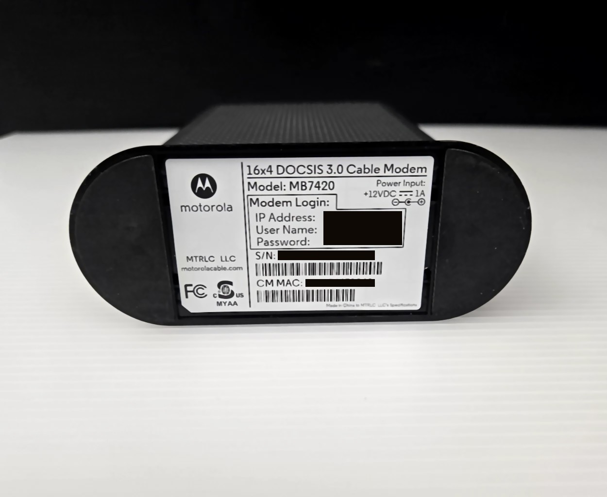 Motorola Cable Modem MB7420 16×4 686 Mbps DOCSIS 3.0 RNW916 Comcast Xfinity