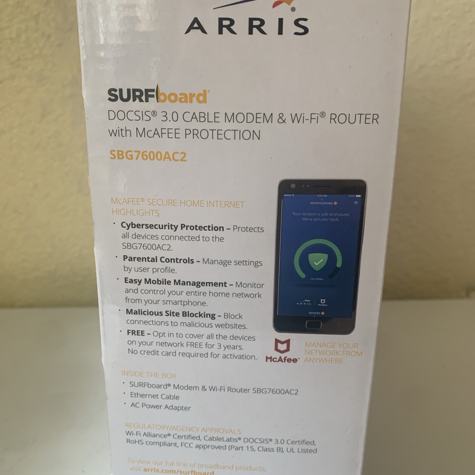Cable Modem, ARRIS AC2350 Mbps SBG7600AC2 SURFboard DOCSIS 3.0 – Black Pre-owned