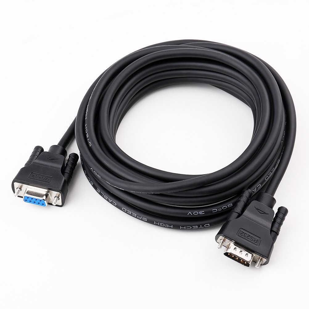 DB9 RS232 Serial Cable 10 Feet M/F Null Modem 7 Wire Crossover Black