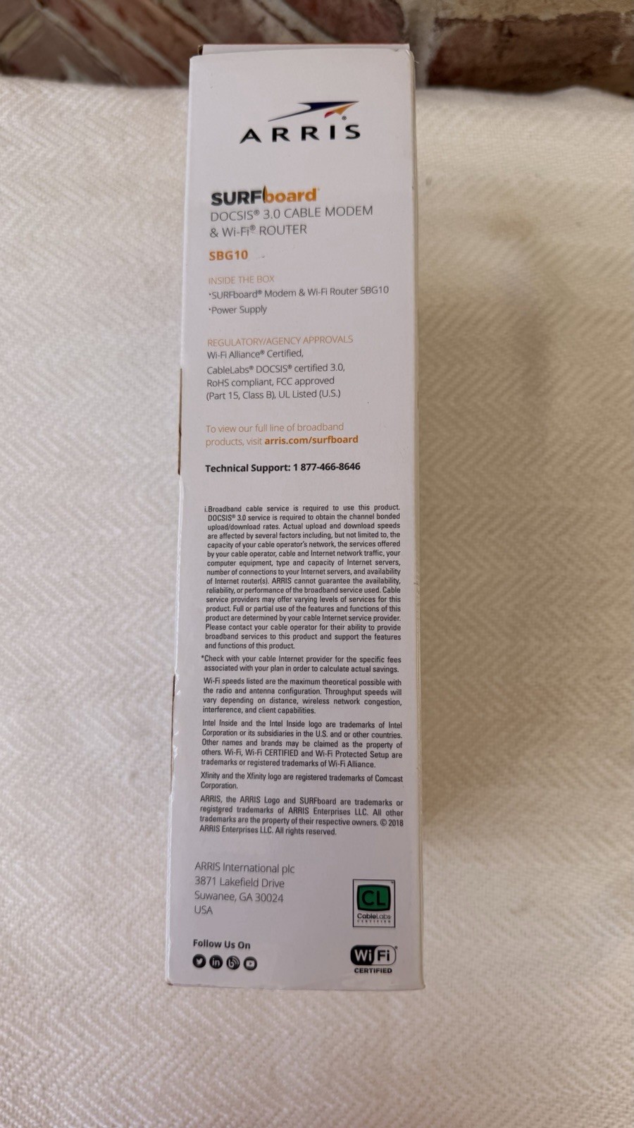 ARRIS SBG10 SURFboard AC1600 Dual-Band Cable Modem Router Black