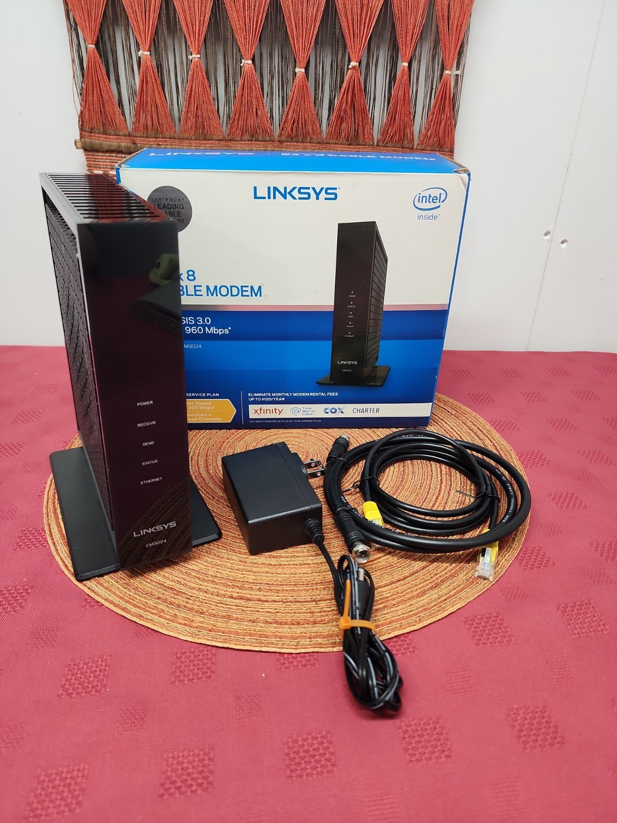 LINKSYS CM3024 High Speed DOCSIS 3.0 24×8 Cable Modem Tested Working