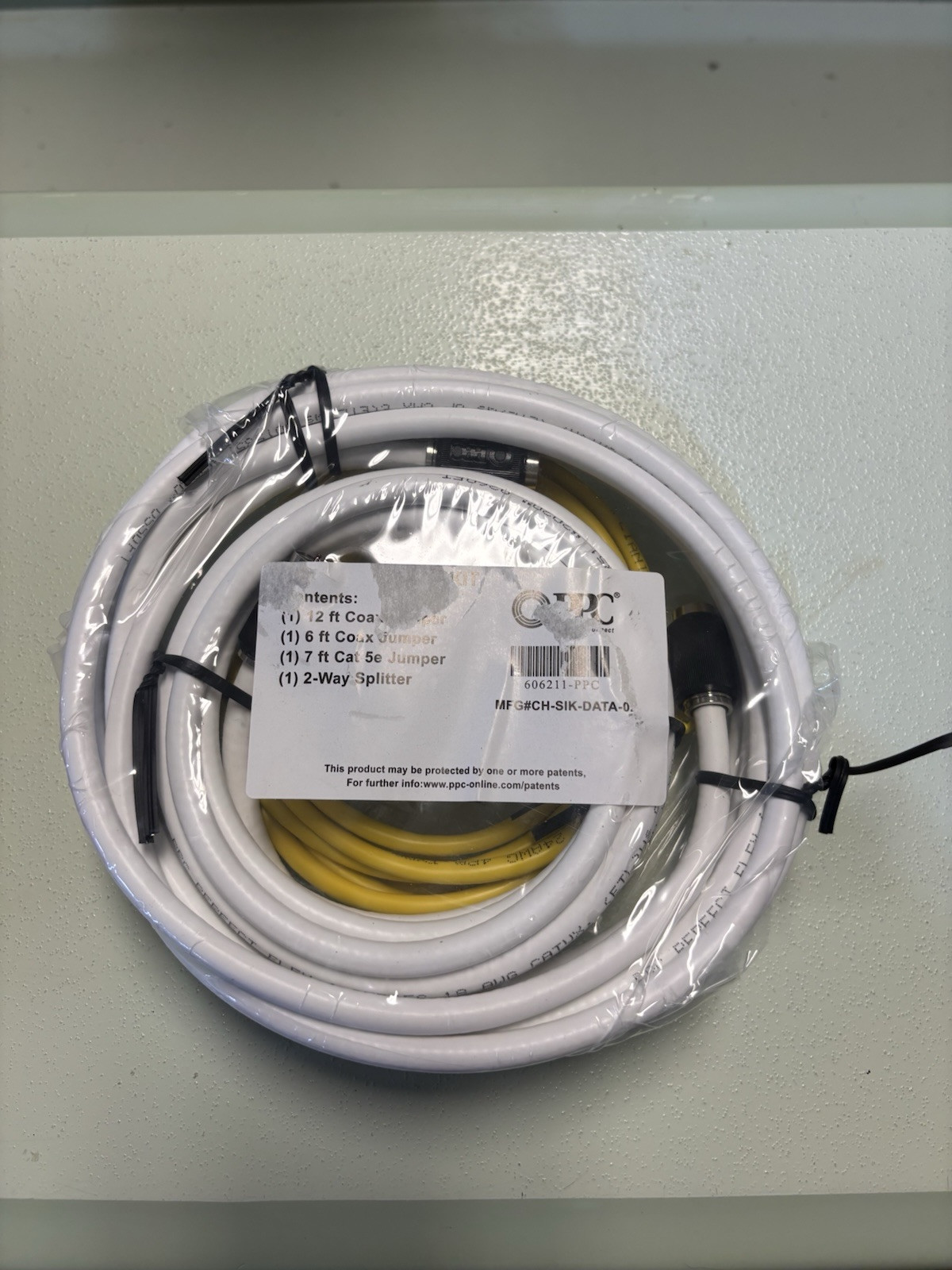 PPC 606211-PPC HSD Kit 12ft 6ft Coax Jumper , 7ft Cat 5e Jumper , 2-Way Splitter