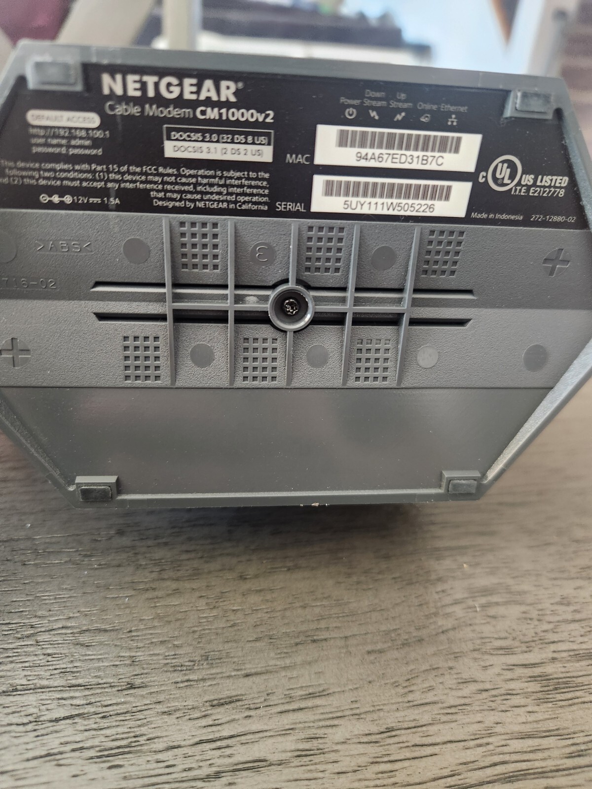 NETGEAR Nighthawk CM1000V2 DOCSIS 3.1 Cable Modem