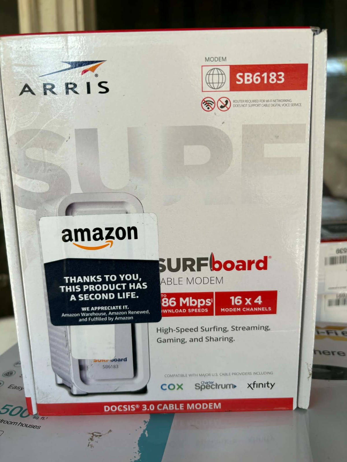 Arris Surfboard SB6183 Cable Modem 686 mbps 16×4 Docsis 3.0 New open box