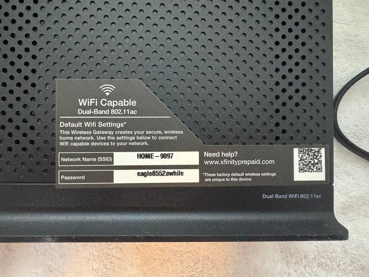 Xfinity Prepaid Internet Starter Kit Cable Modem Wifi Router Arris TG1682P