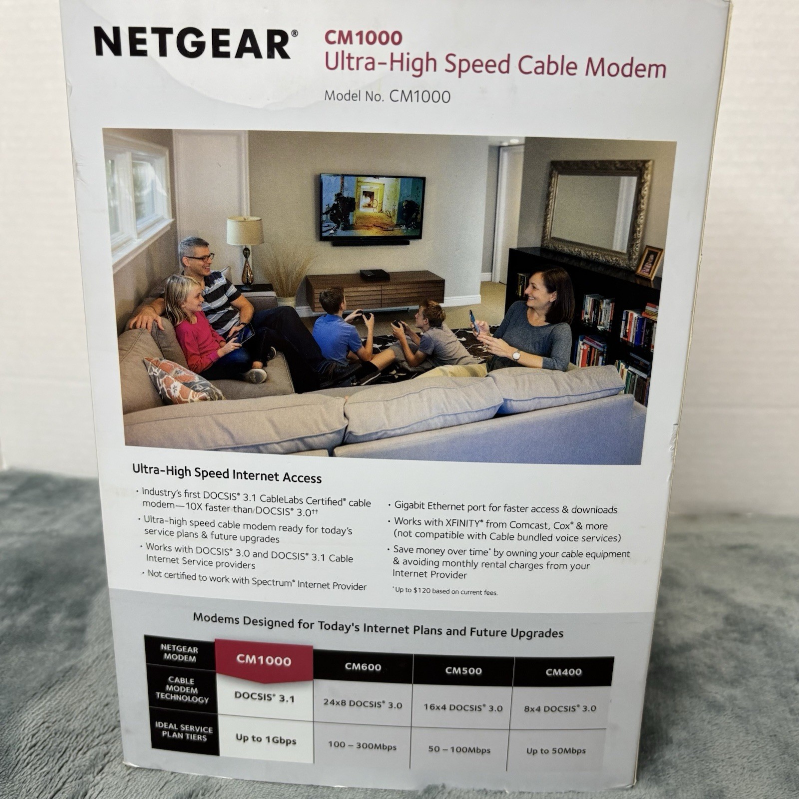 NETGEAR CM1000 High-Speed Cable Modem (Upto 6 Gbps)