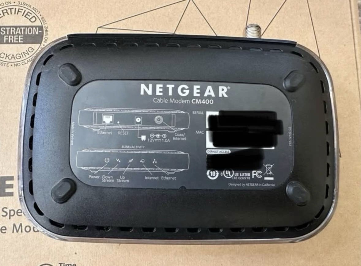 NETGEAR CM400AZNA High-Speed Cable Modem DOCSIS 3.0
