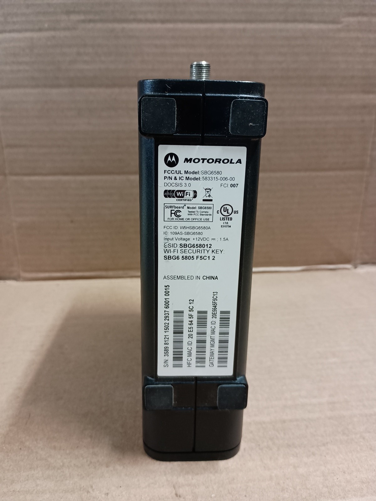 Motorola Surfboard SBG6580 16Hz LPF – Modem Router