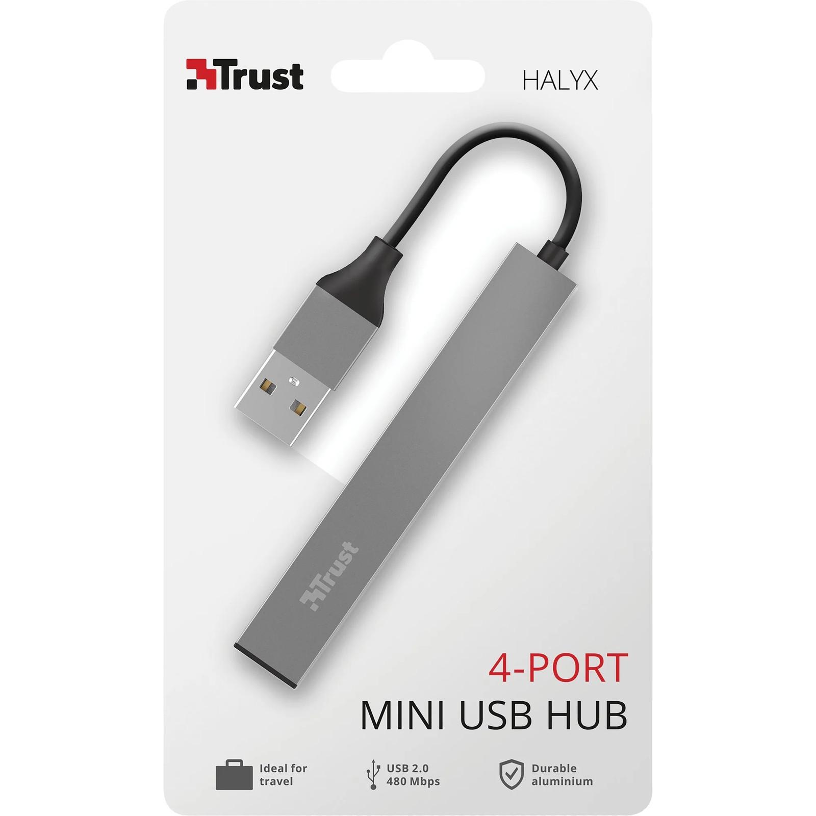 Trust Halyx Aluminum 4-Port Mini USB Hub