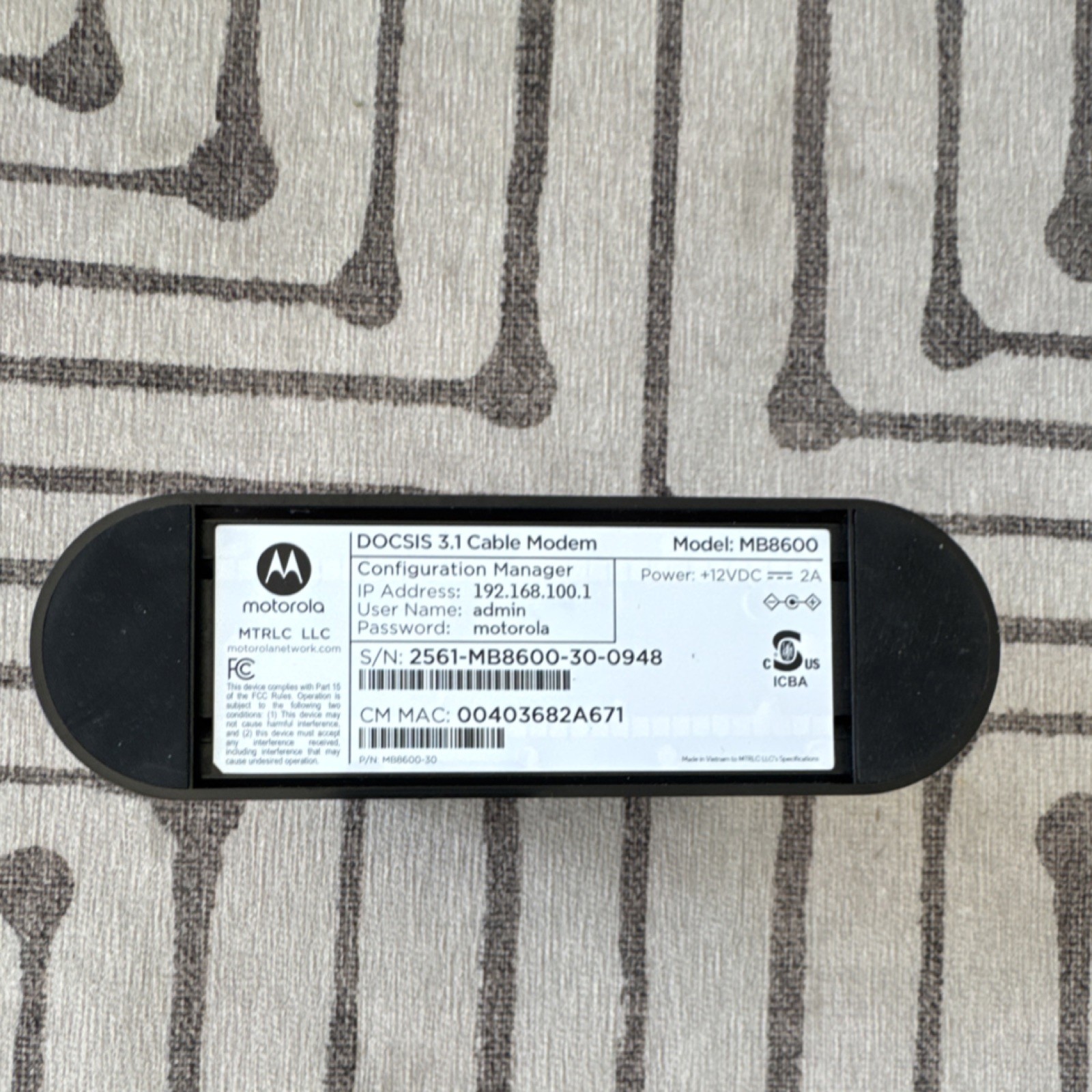 Motorola MB8600 DOCSIS 3.1 Cable Modem – Comcast Xfinity Cox Compatible
