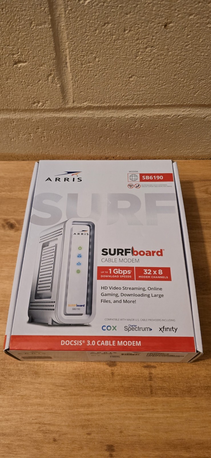 ARRIS SURFboard SB6190 DOCSIS 3.0 Cable Modem 1Gbps COX Spectrum Xfinity