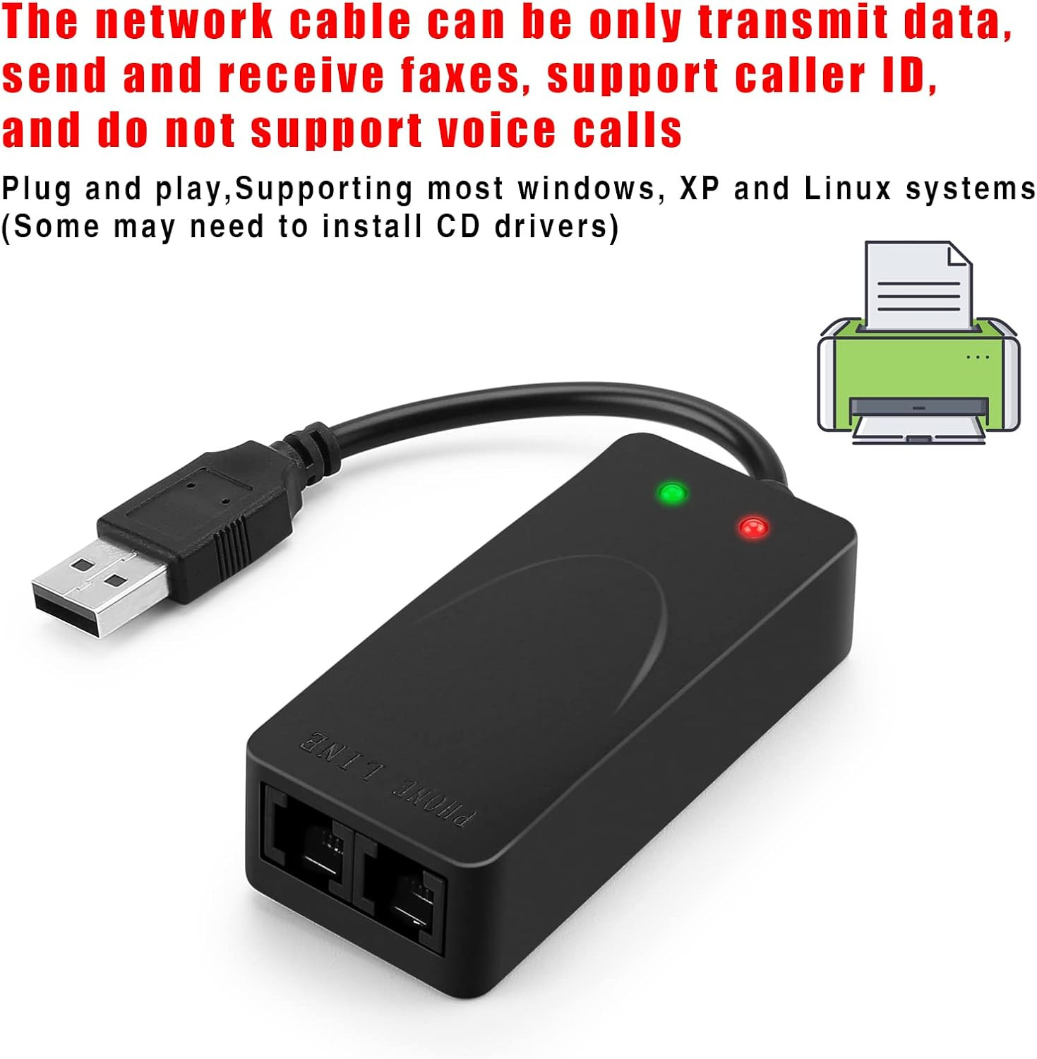 External USB 2.0 3 in 1 Data Voice Dial up Modem 56K V.92 V.90 CX93010 WIN7 Rece