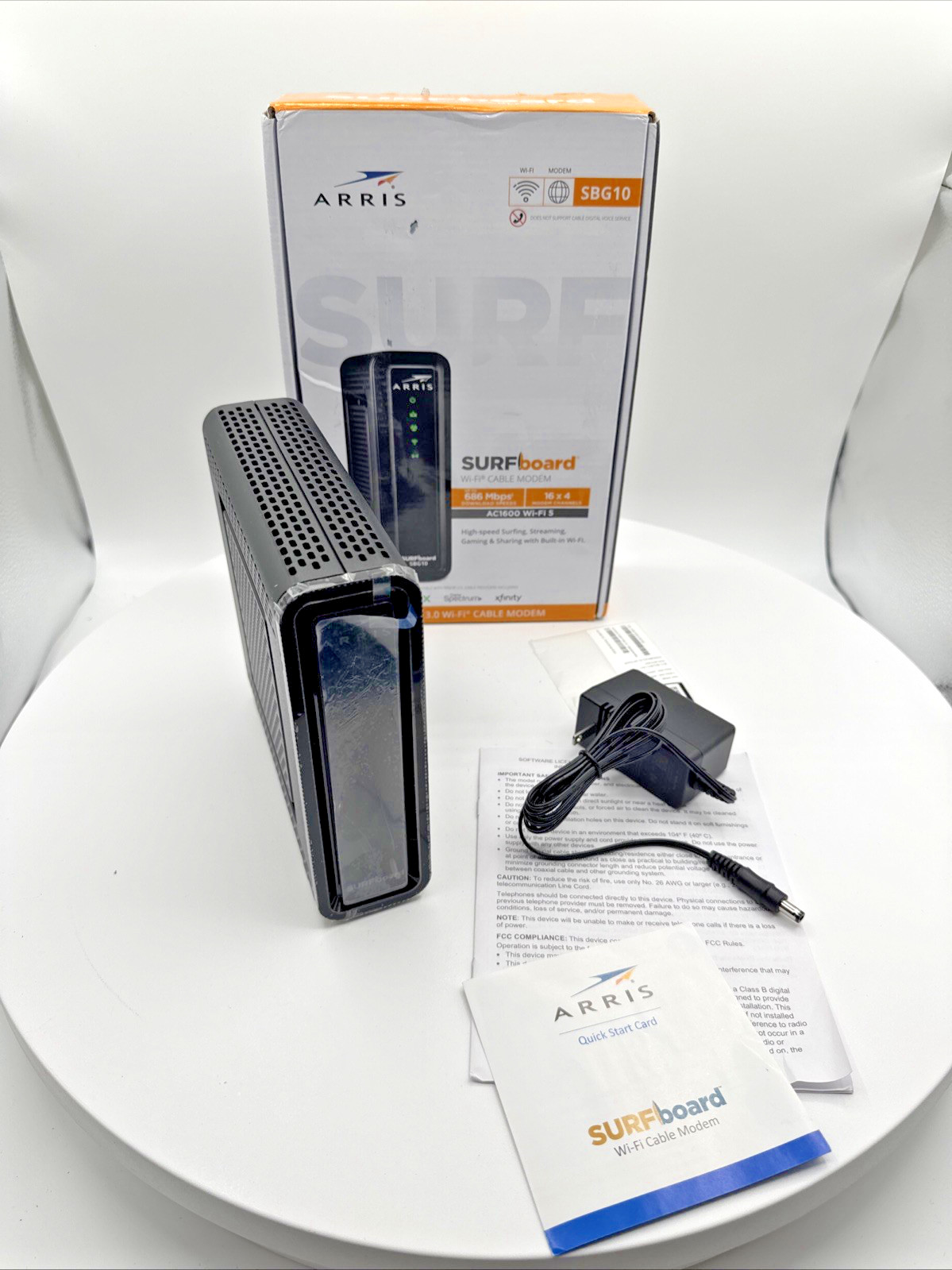 ARRIS SBG10 SURFboard DOCSIS 3.0 AC1600 WiFi Modem Router Xfinity Cox