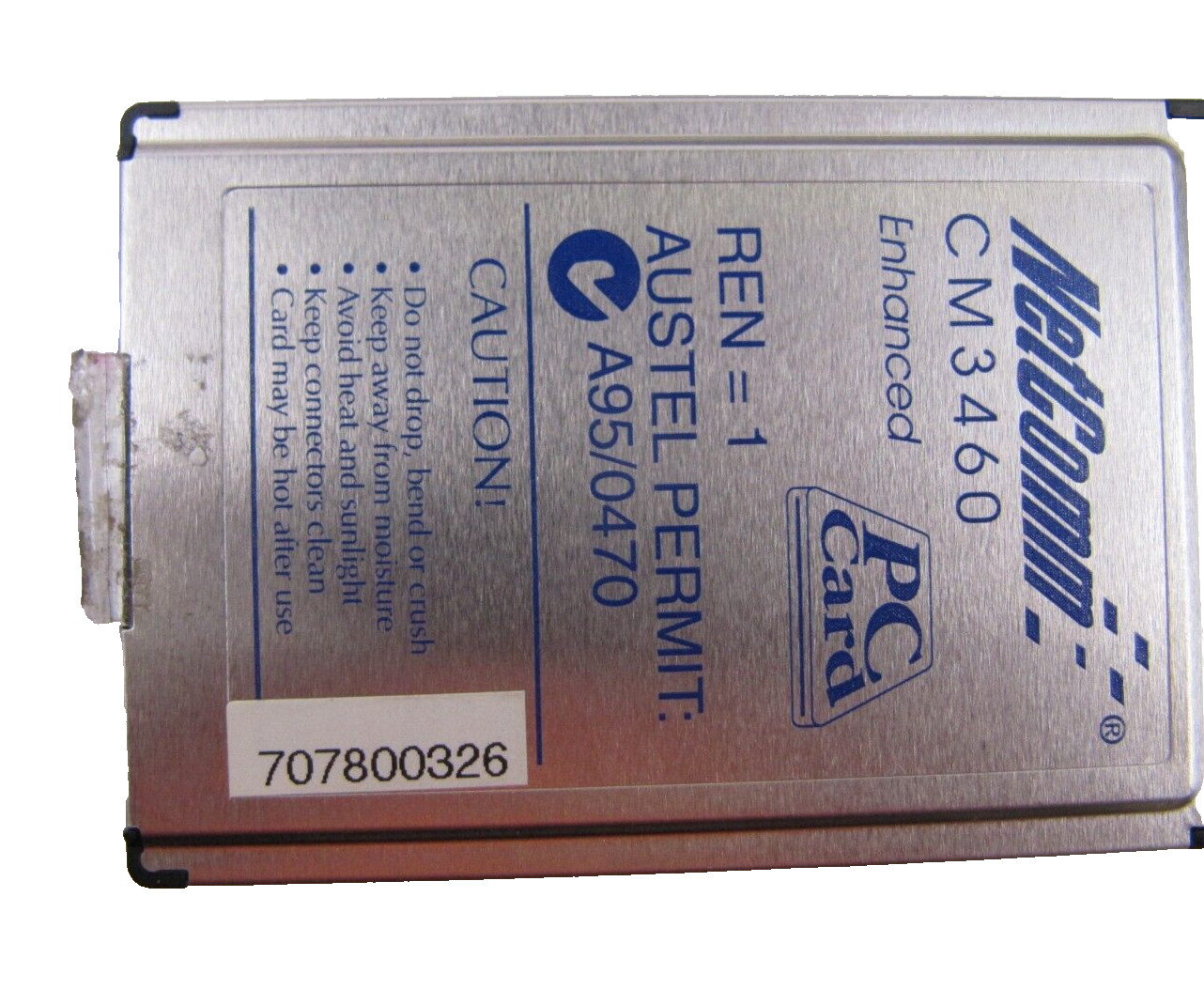 NETCOMM MODEM PC CARD PCMCIA DIALUP 56K CM3460 ENHANCED