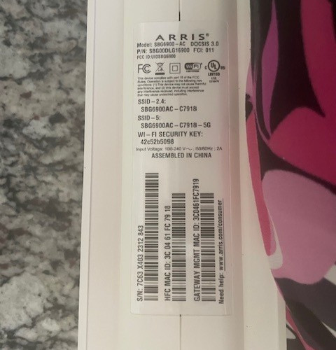 ARRIS SURFboard SBG6900-AC Cable Modem WiFi Router DOCSIS 3.0 AC1900 Dual Band