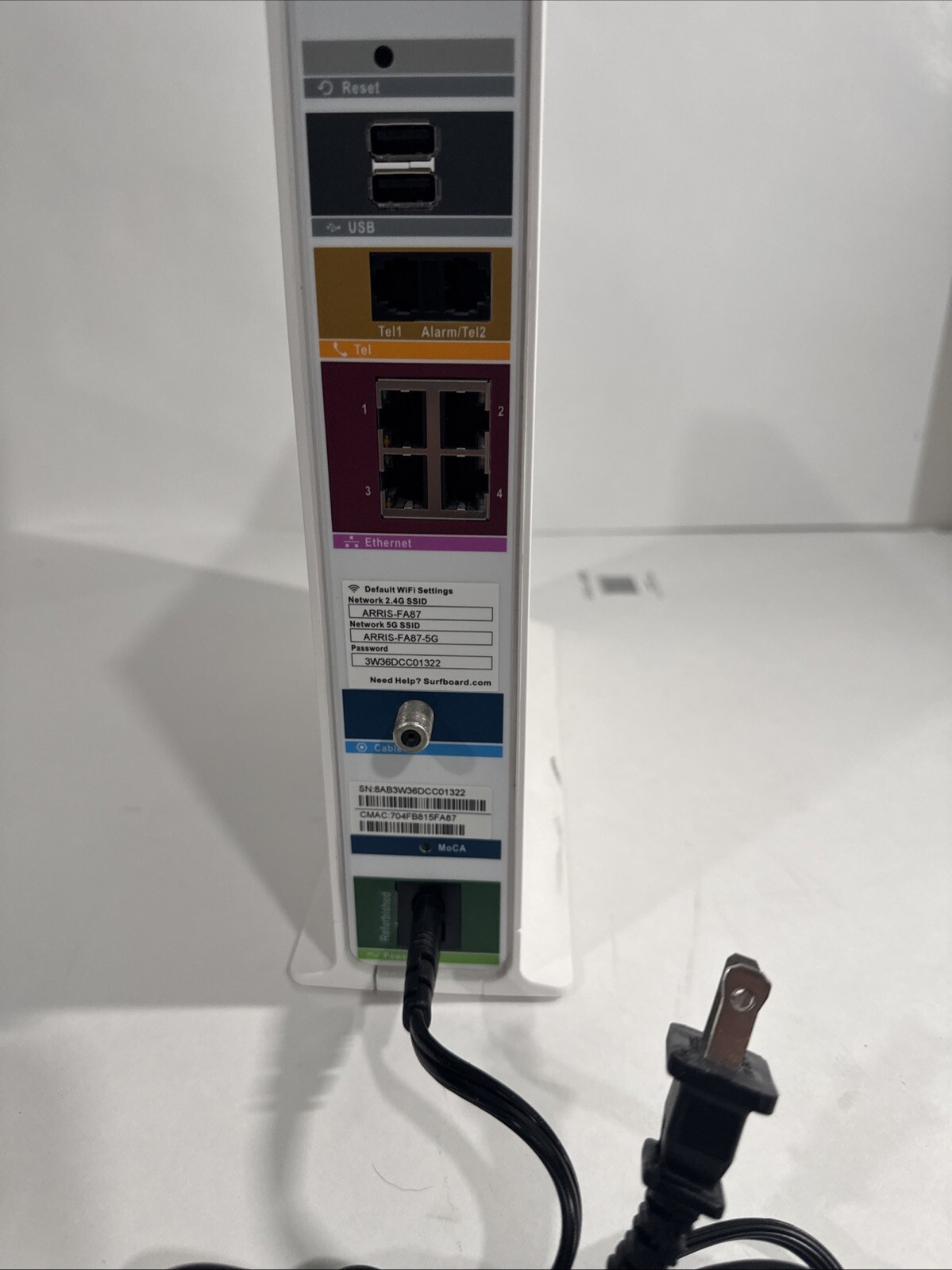 Arris SURFboard SVG2482AC Dual Band WiFi Router + Power Cable – Tested