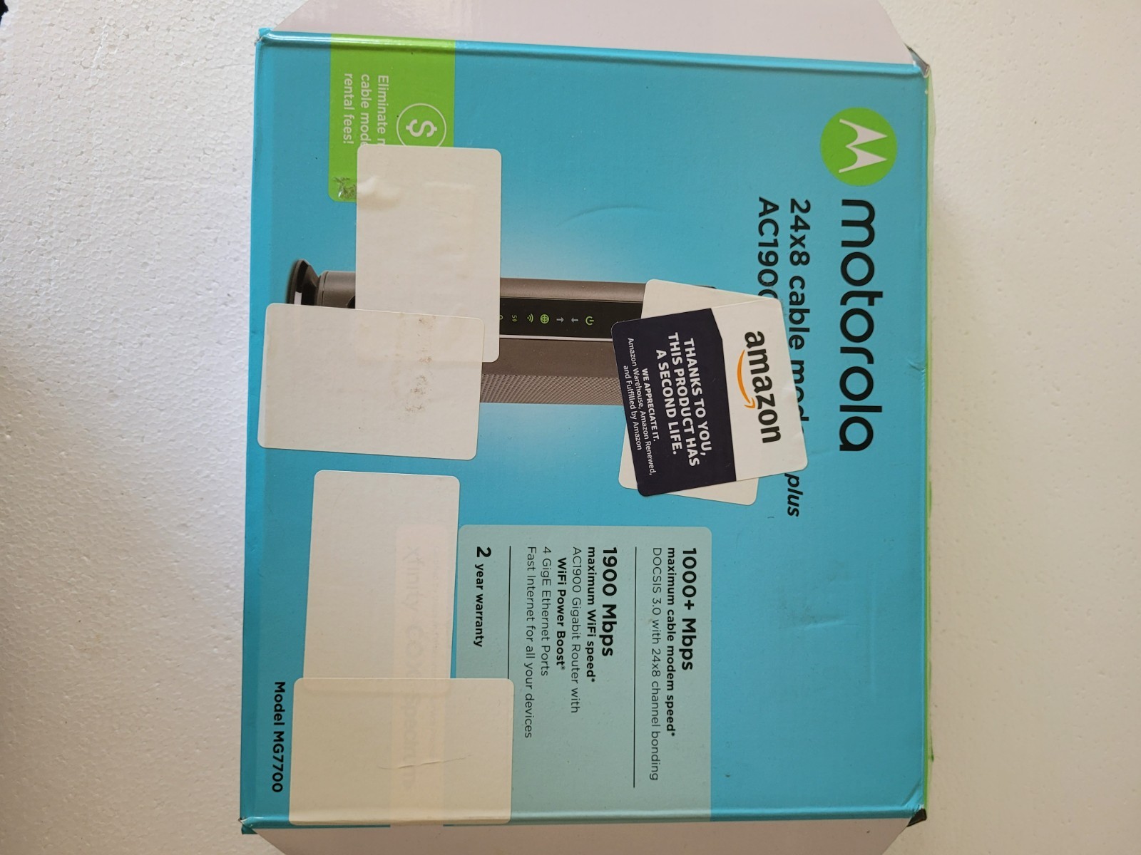 Motorola Cable Modem 24×8 Plus AC1900 Dual Band WIFI Gigabit Router