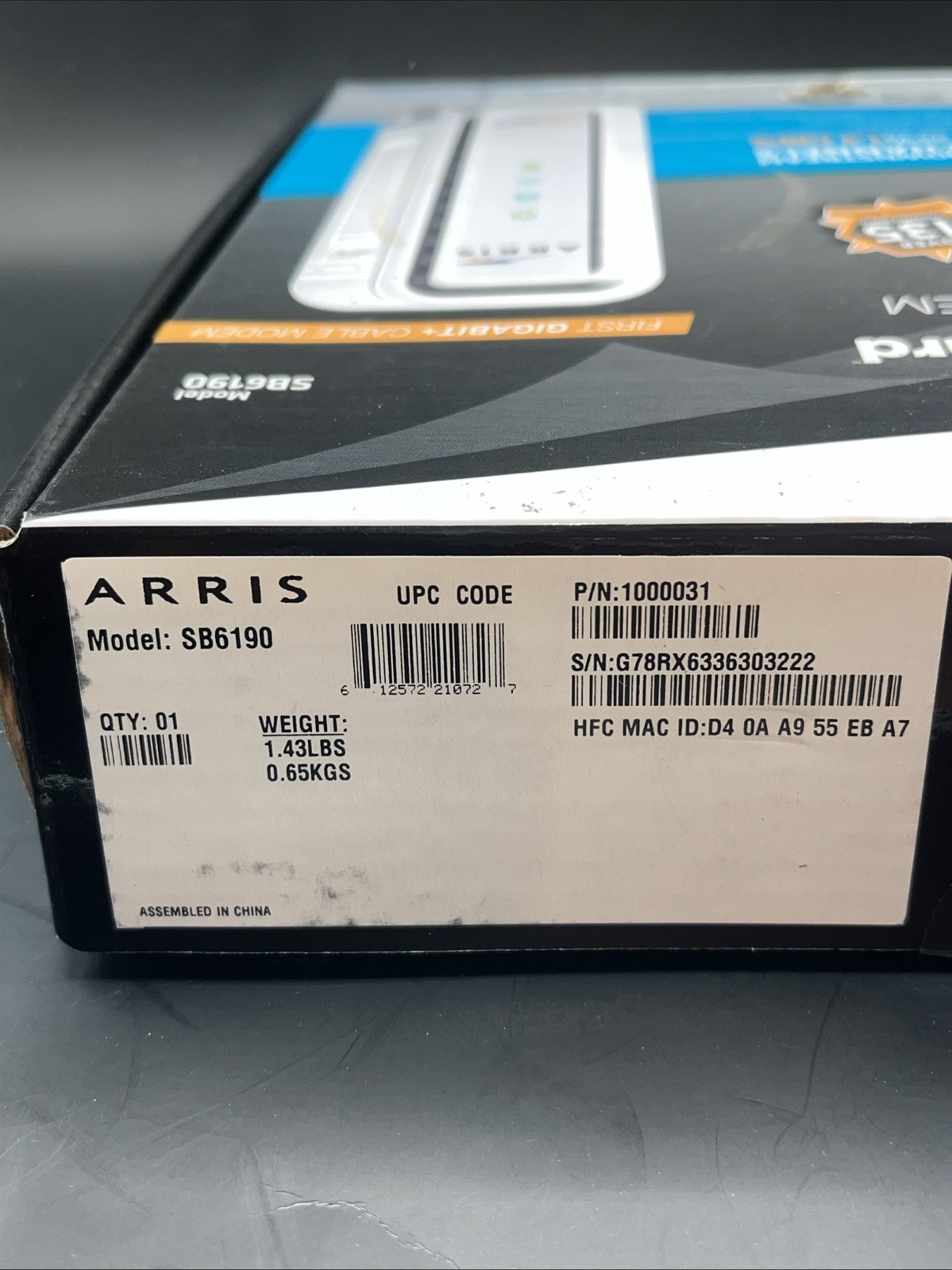 Arris Surf Board SB6190 Cable Modem DOCSIS 3.0 Complete Comcast Xfinity Cox New