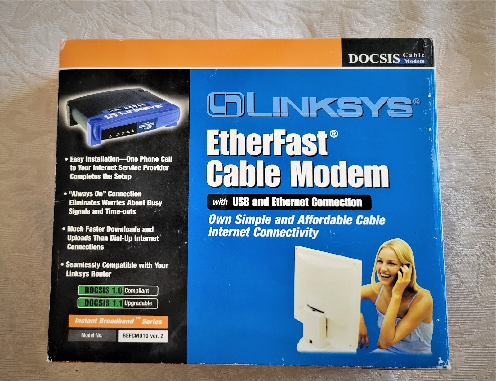 Linksys EtherFast Cable Modem with USB & Ethernet Connections (BEFCMU10 ver. 2)
