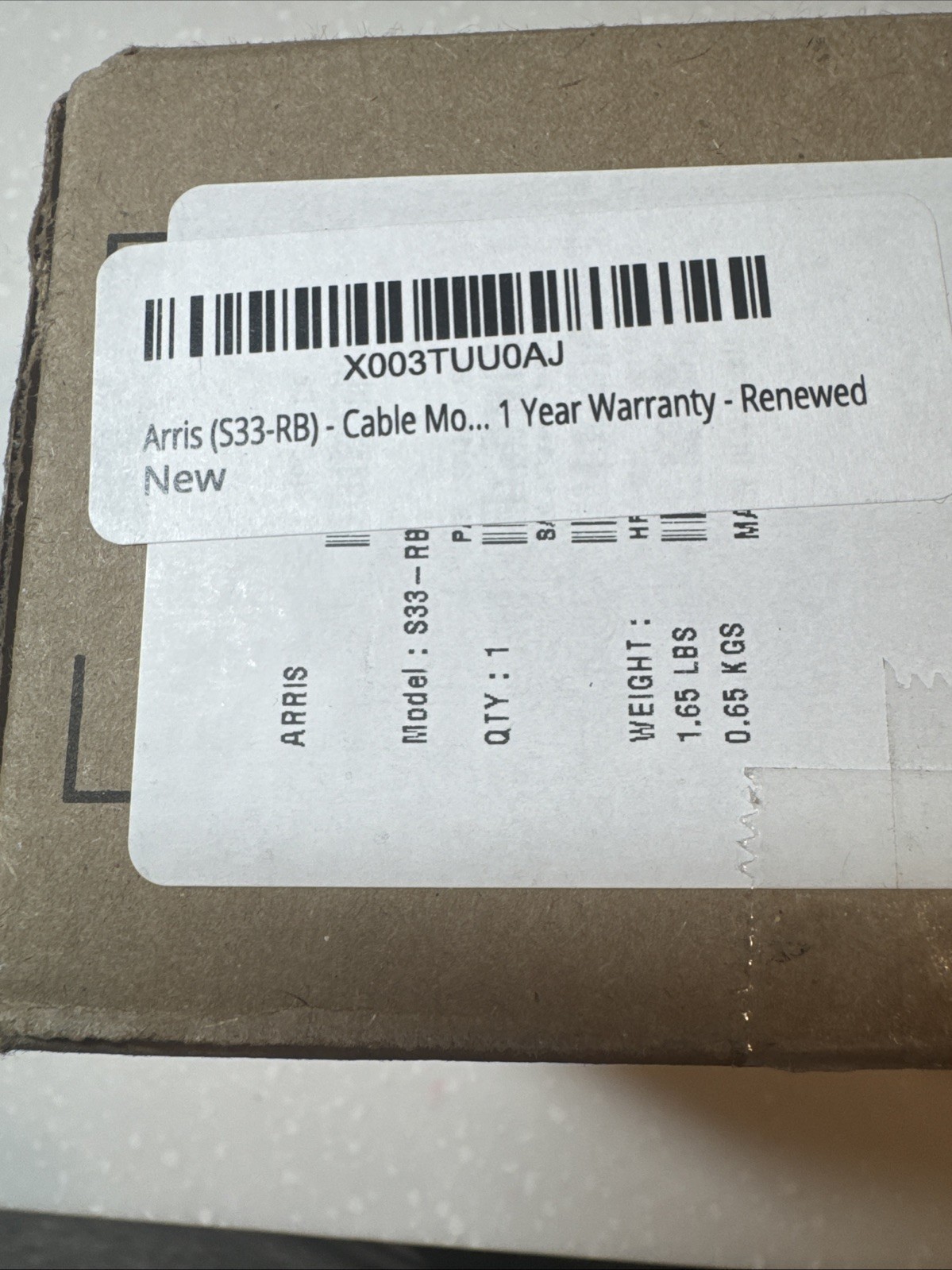 ARRIS Surfboard S33 v3 DOCSIS 3.1 Modem 2.5Gbps Open Box with Power Supply Refur