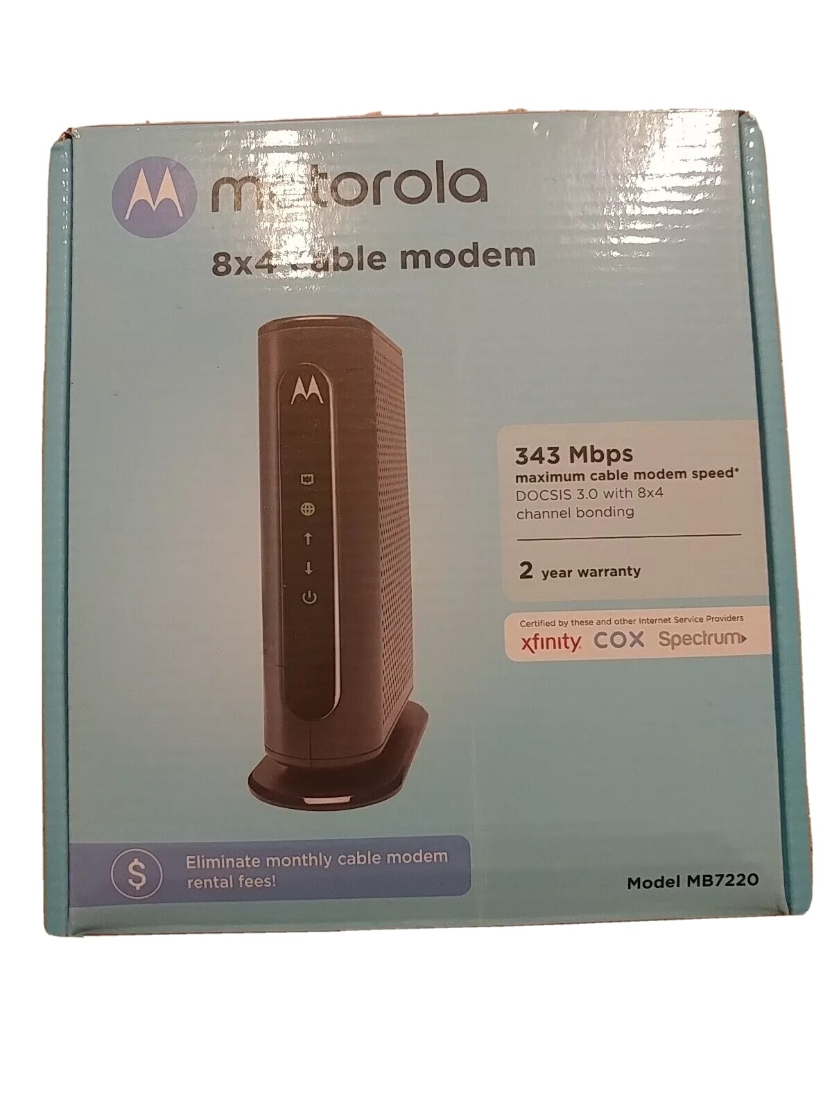 Motorola MB7220 343Mbps DOCSIS 3.0 Cable Modem 8×4 Channel Bonding