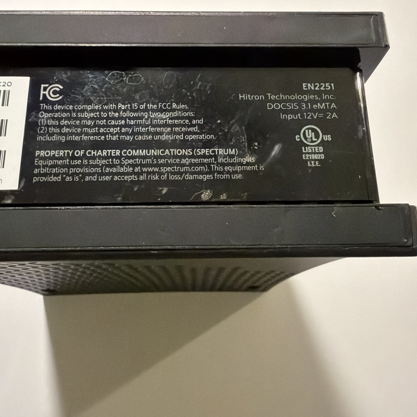 Spectrum Hitron Modem EN2251 DOCSIS 3.1 eMTA 2.5G
