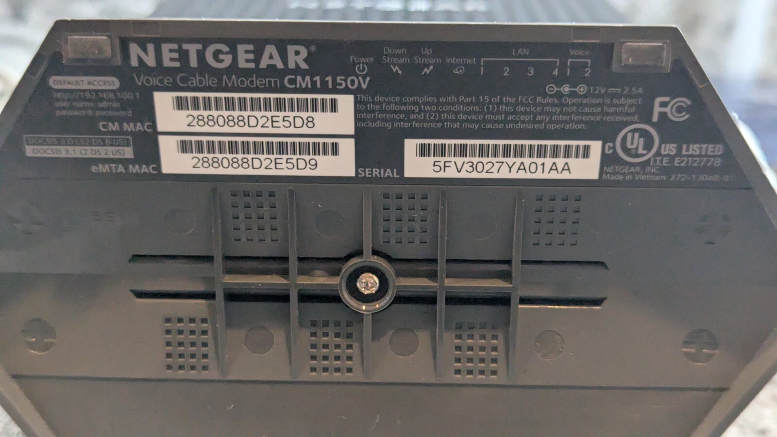 NETGEAR Nighthawk Cable Modem with Voice (CM1150) & TP-Link Archer C20 Router