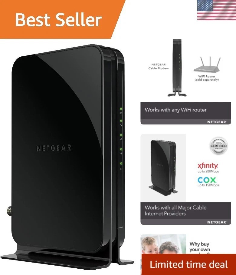 High-Speed Cable Modem CM500: 680 Mbps, Compatible with Xfinity & Cox