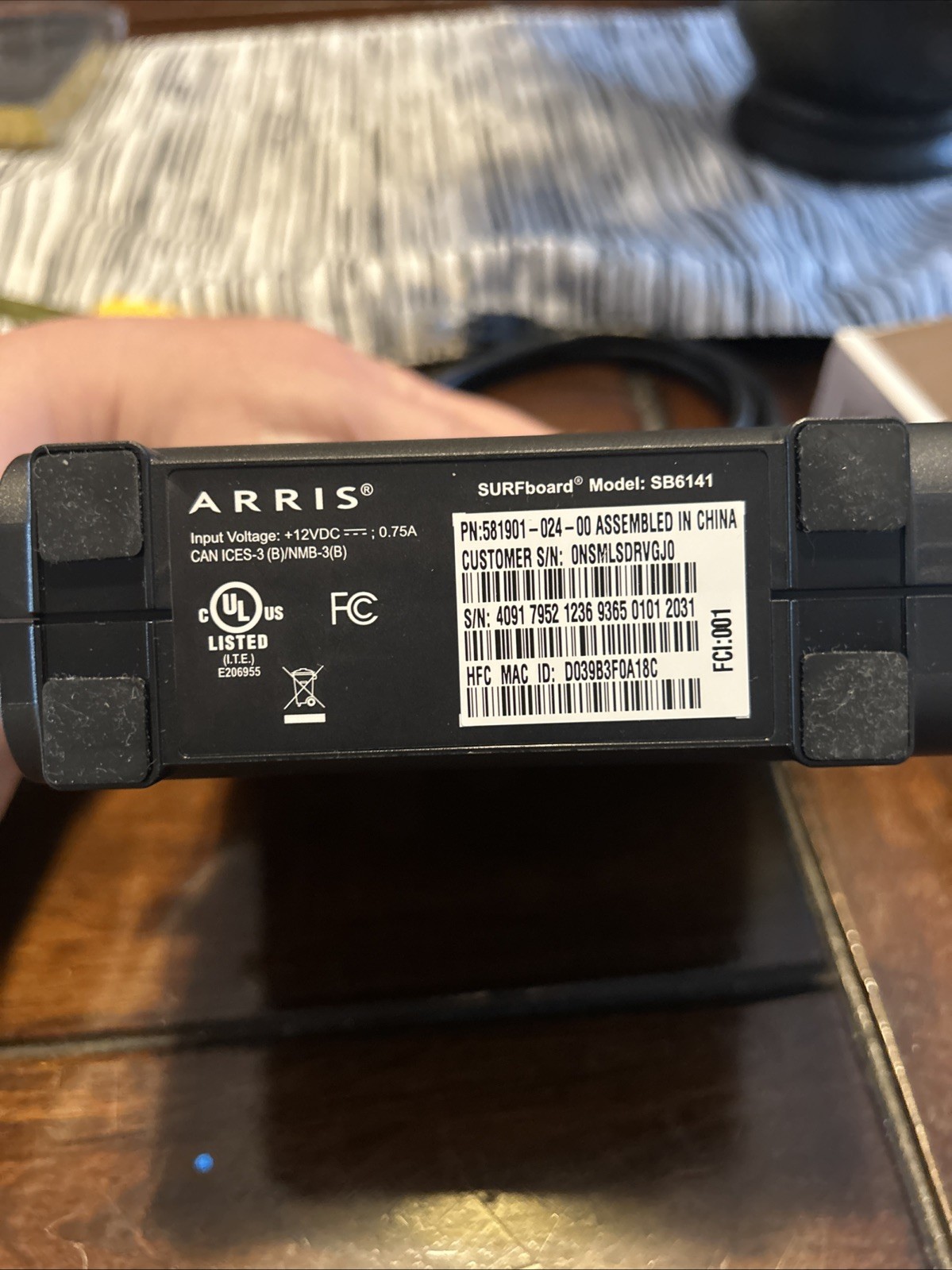 Arris Surfboard Cable Modem Model SB6141 DOCSIS 3.0 Cable Modem No Box