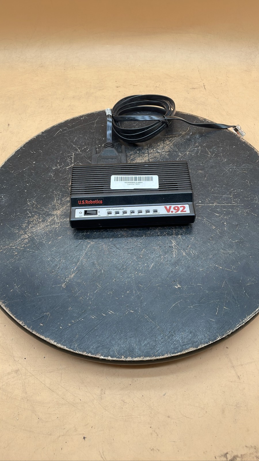 US Robotics 5686 External Fax Modem Unit w/ Cable Serial Data Device