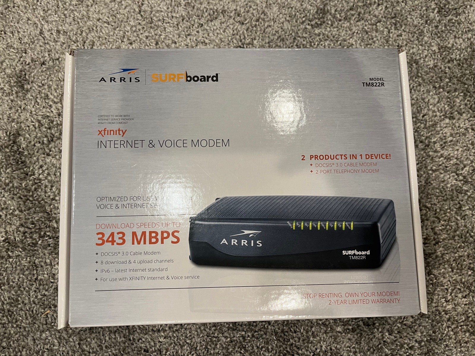 Arris Surfboard TM822R Cable Modem – Internet and Voice