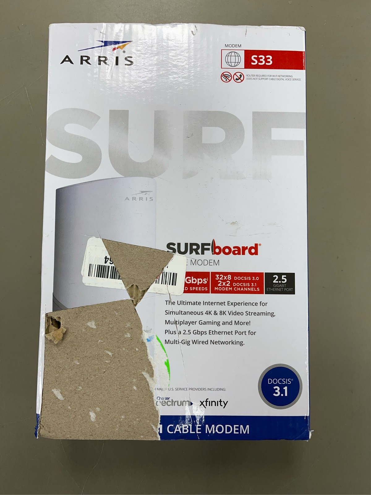 ARRIS S33 Surfboard DOCSIS 3.1 Multi-Gigabit Cable Modem