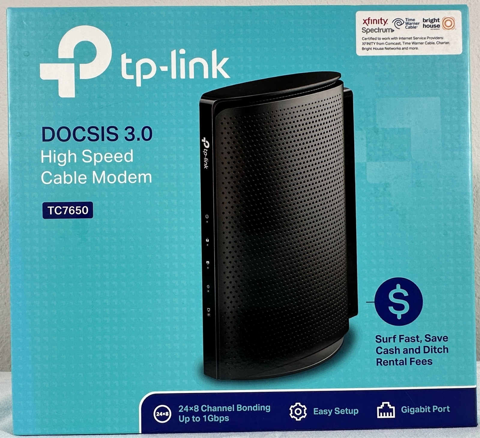 TP-Link TC7650 DOCSIS 3.0 High Speed Internet Broadband Cable Modem 24×8 Gigabit