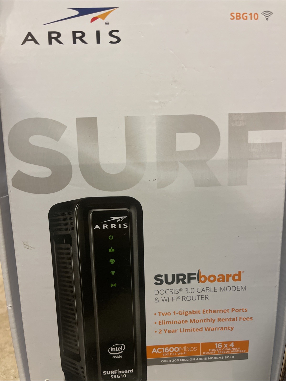 ARRIS SURFboard SBG10 Dual Band AC1600 Docsis 3 WIFI Cable Modem & Router In One