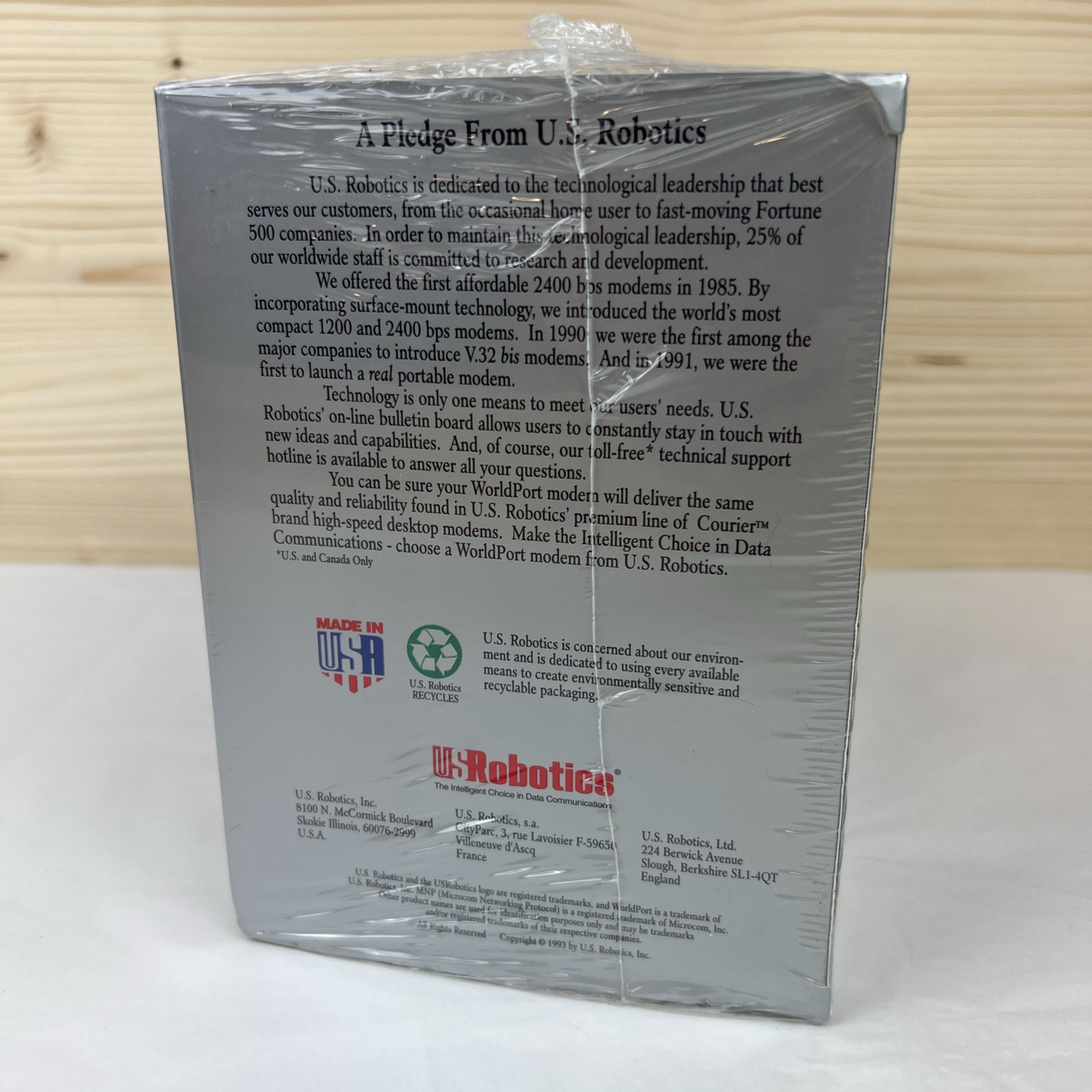 NOS WorldPort USRobotics 2496 V. 42 bis Fax/Data Modem 9600 bps – NEW Sealed